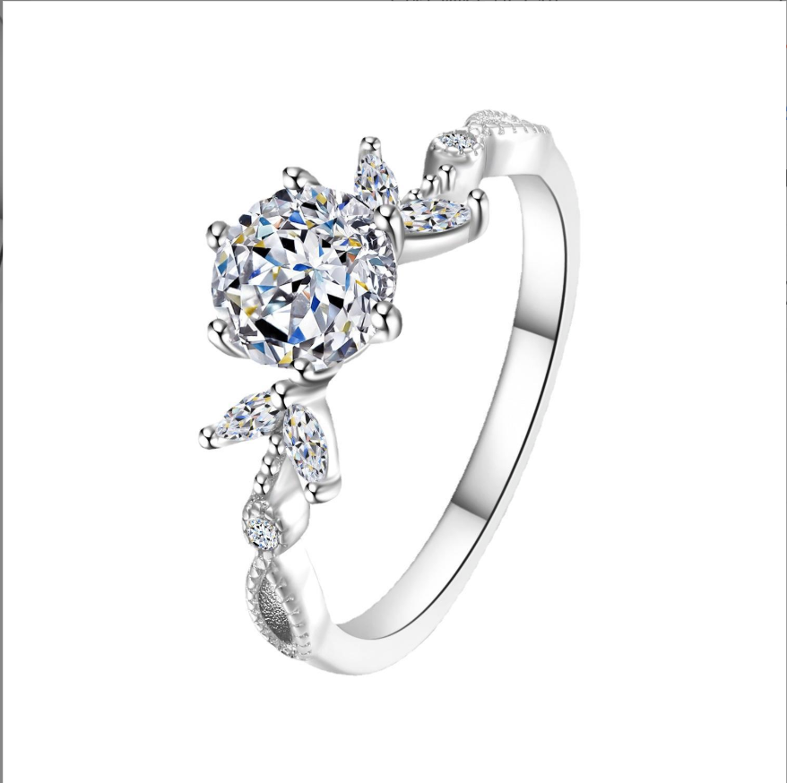 1 Carat Moissanite Diamond Ring – Light Luxury Exquisite Gift