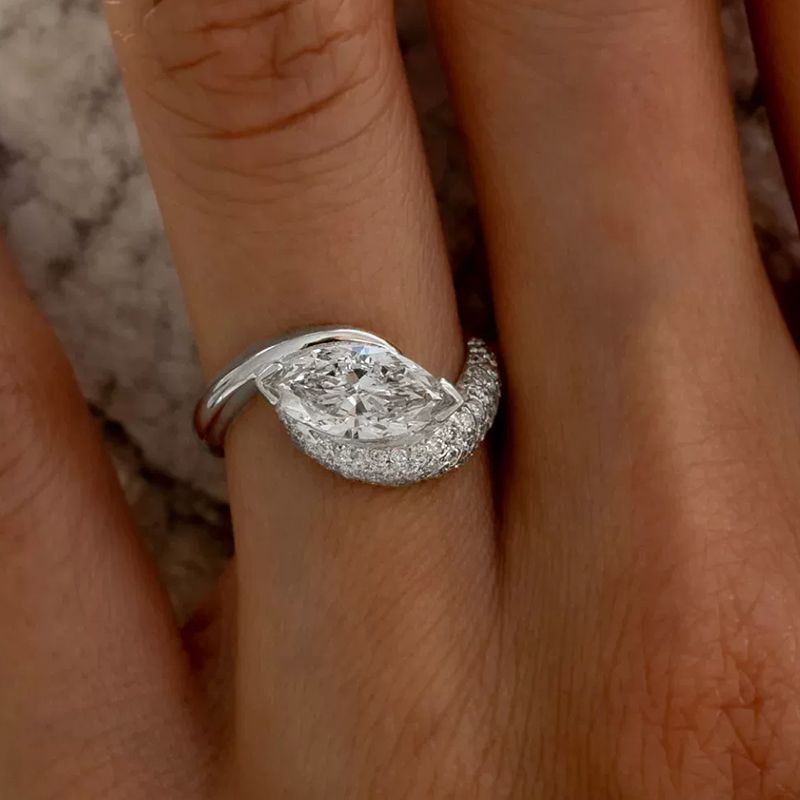 1.92ct CHAMPAGNE-YELLOW Lab Grown Diamond Marquise Rapture Ring