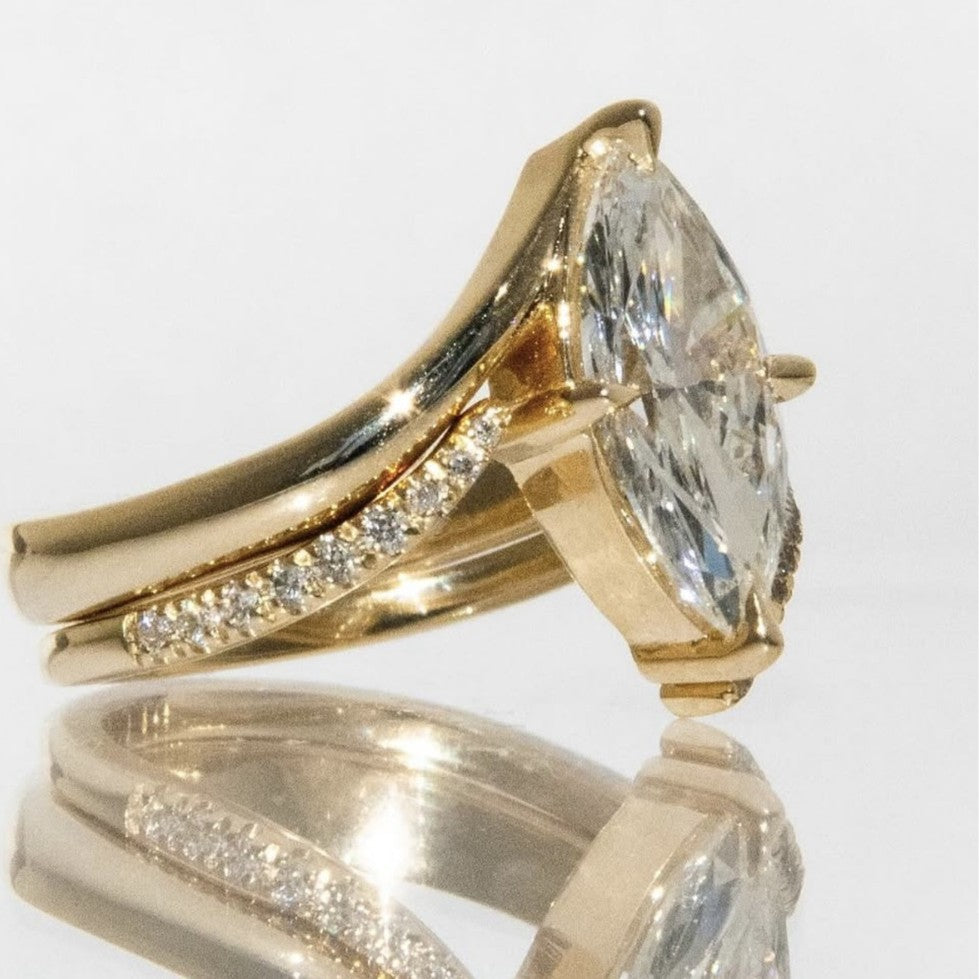 3ct Marquise Cut Moissanite Ring S925 Sterling Silver- Elegant Classic Design