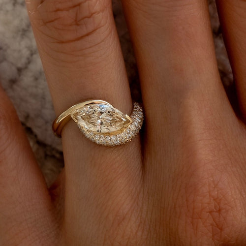 1.92ct CHAMPAGNE-YELLOW Lab Grown Diamond Marquise Rapture Ring