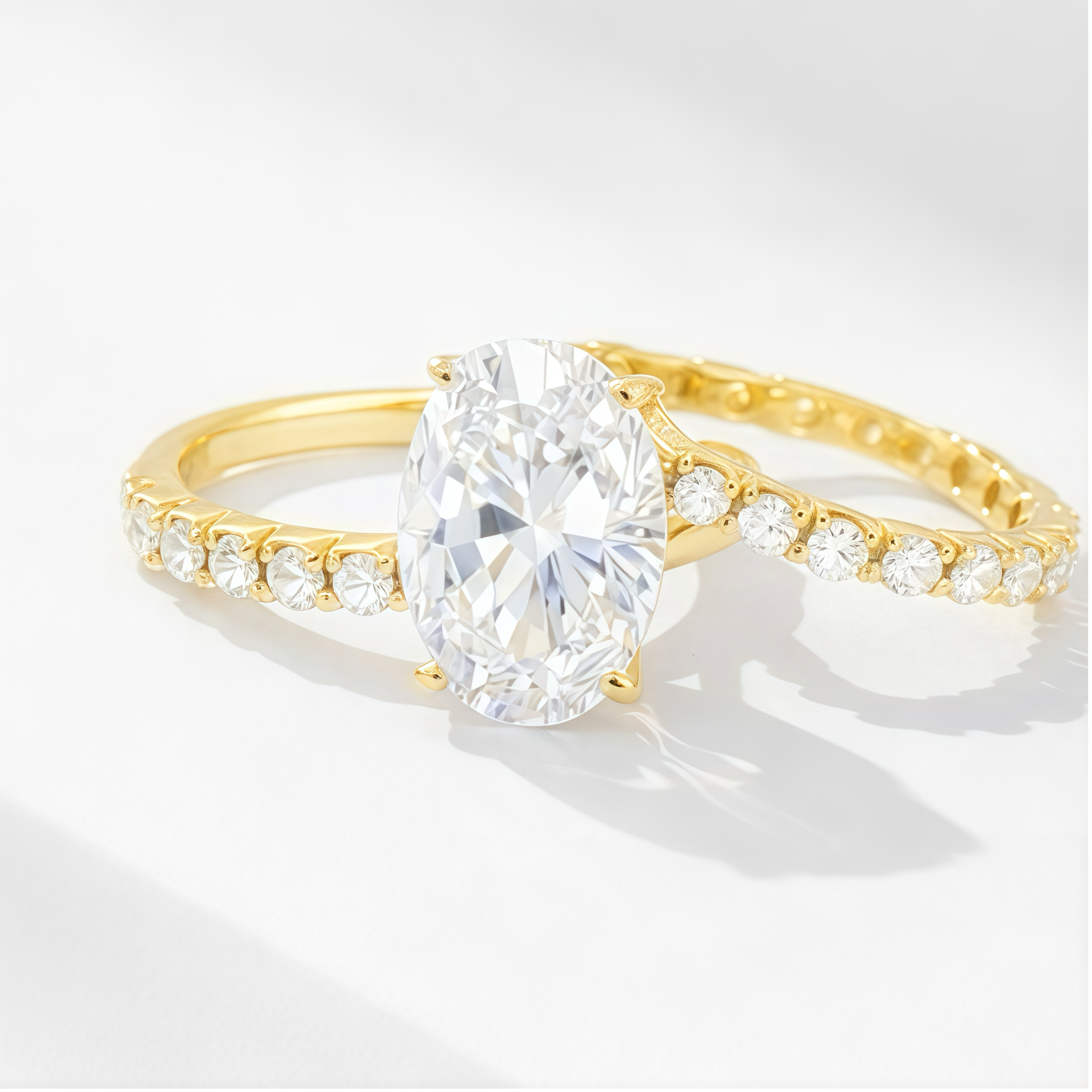 4.5ct D/VVS1 Moissanite engagement radiant Oval Cut Ring