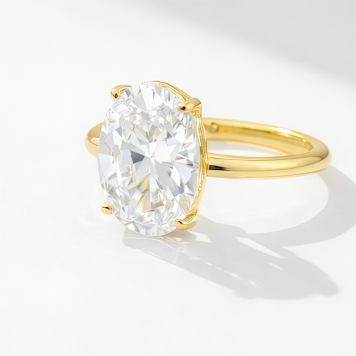 4.5ct D/VVS1 Moissanite engagement radiant Oval Cut Ring