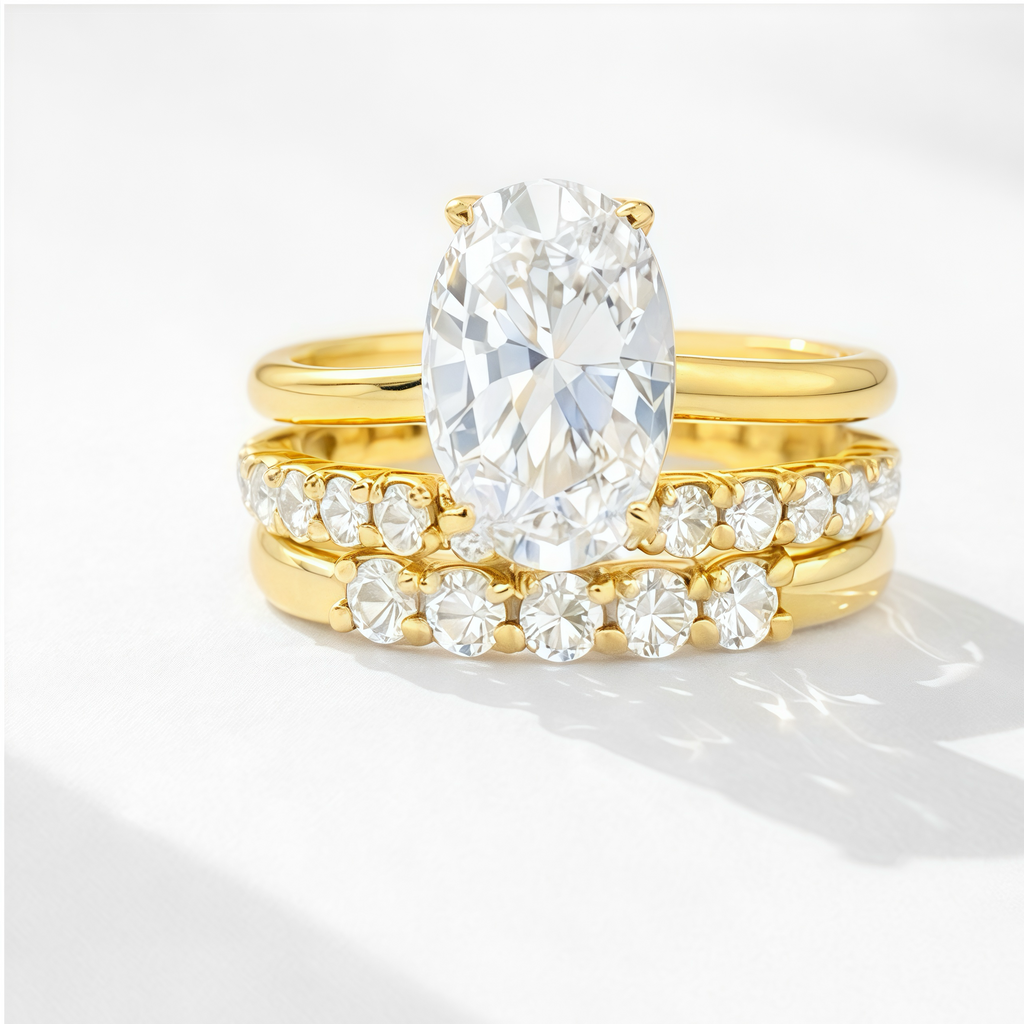 4.5ct D/VVS1 Moissanite engagement radiant Oval Cut Ring