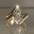 3ct Marquise Cut Moissanite Ring S925 Sterling Silver- Elegant Classic Design